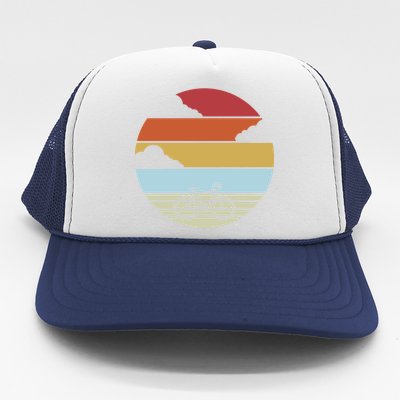 Retro Bicycle Sunset Vintage Trucker Hat