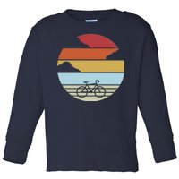 Retro Bicycle Sunset Vintage Toddler Long Sleeve Shirt