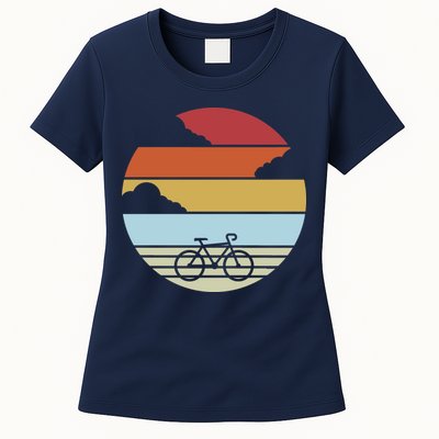Retro Bicycle Sunset Vintage Womens T-Shirt