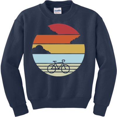 Retro Bicycle Sunset Vintage Kids Sweatshirt