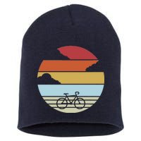 Retro Bicycle Sunset Vintage Short Acrylic Beanie