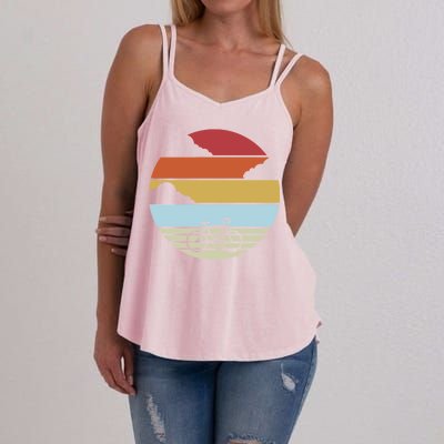 Retro Bicycle Sunset Vintage Women's Strappy Tank