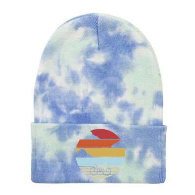 Retro Bicycle Sunset Vintage Tie Dye 12in Knit Beanie