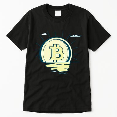 Retro Bitcoin Sunrise Tall T-Shirt