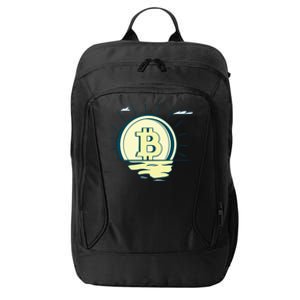 Retro Bitcoin Sunrise City Backpack