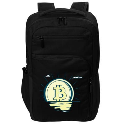 Retro Bitcoin Sunrise Impact Tech Backpack