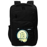 Retro Bitcoin Sunrise Impact Tech Backpack