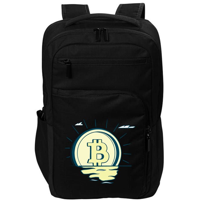 Retro Bitcoin Sunrise Impact Tech Backpack