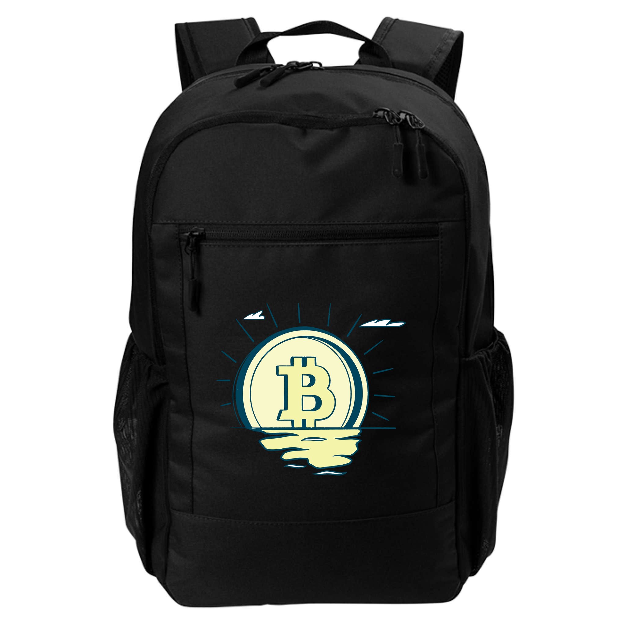 Retro Bitcoin Sunrise Backpack