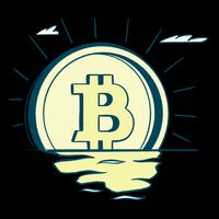 Retro Bitcoin Sunrise 7-Panel Snapback Hat
