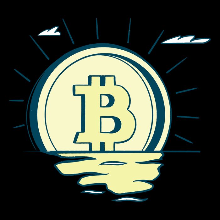 Retro Bitcoin Sunrise 7-Panel Snapback Hat