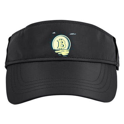 Retro Bitcoin Sunrise Adult Drive Performance Visor