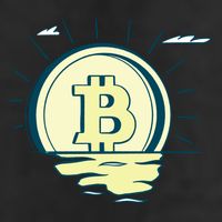 Retro Bitcoin Sunrise Adult Drive Performance Visor