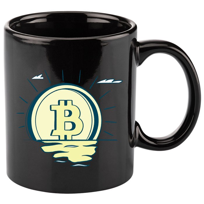 Retro Bitcoin Sunrise 11oz C Handle Ceramic Mug