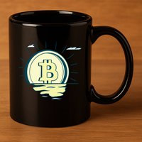 Retro Bitcoin Sunrise 11oz C Handle Ceramic Mug