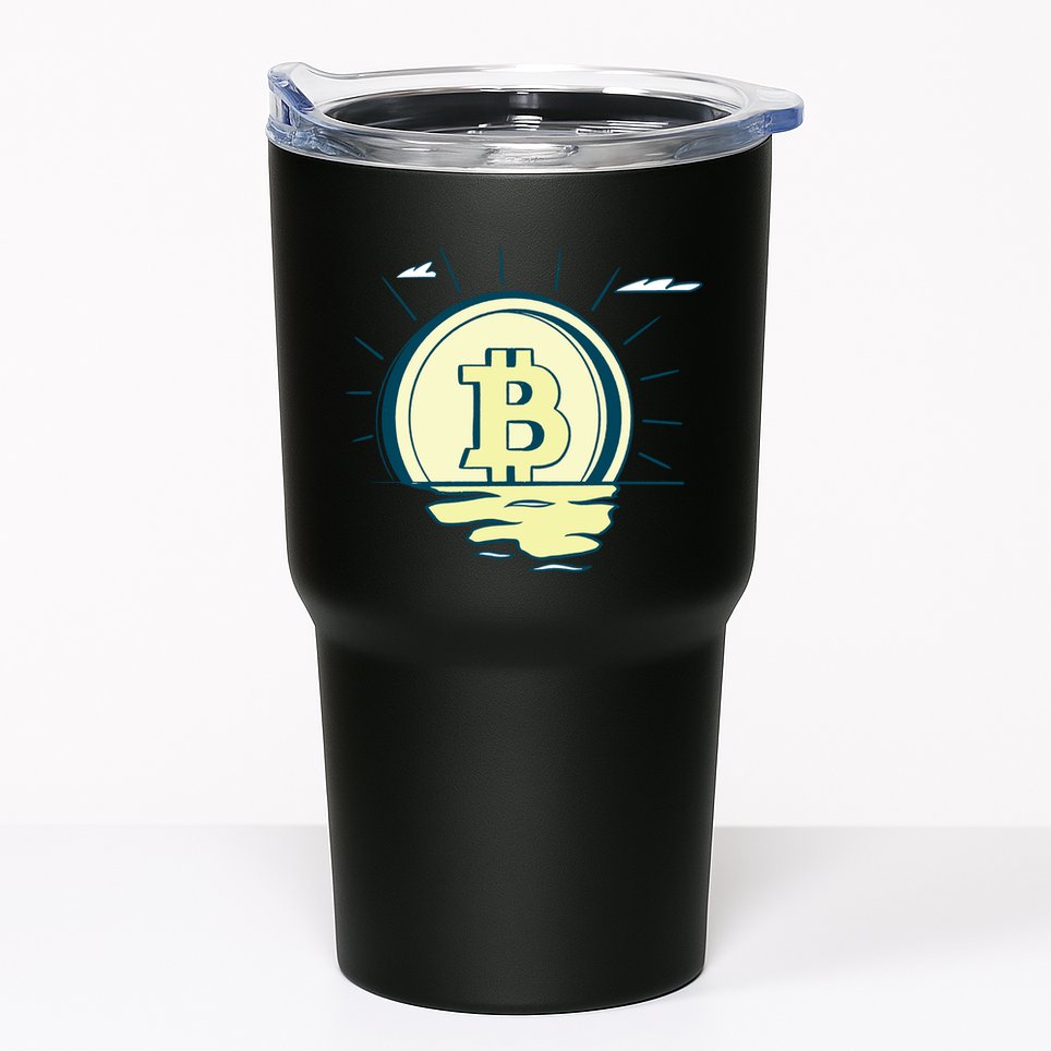 Retro Bitcoin Sunrise Tumbler