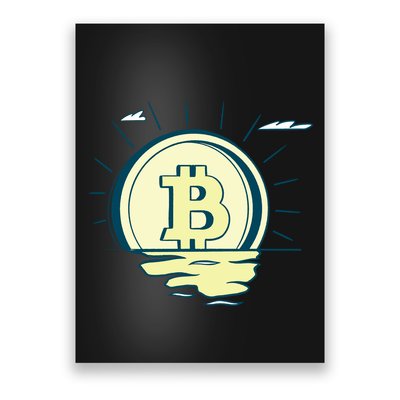 Retro Bitcoin Sunrise Poster