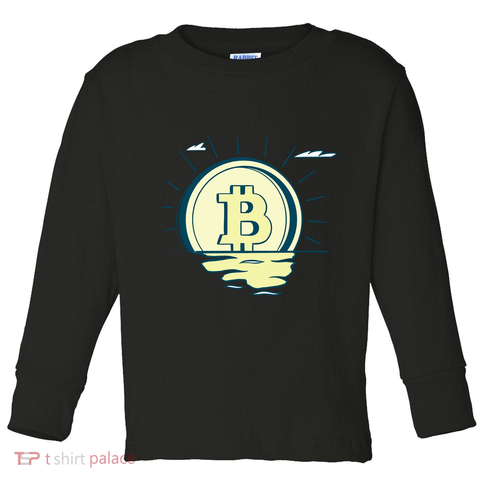 Retro Bitcoin Sunrise Toddler Long Sleeve Shirt