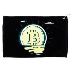 Retro Bitcoin Sunrise Grommeted Golf Towel