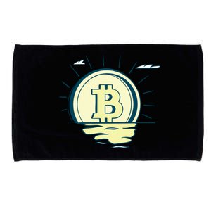 Retro Bitcoin Sunrise Microfiber Hand Towel