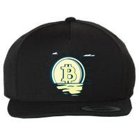 Retro Bitcoin Sunrise Wool Snapback Cap