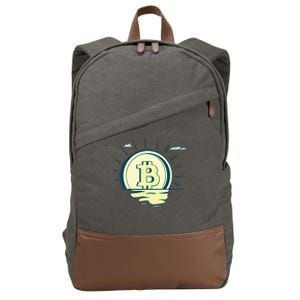 Retro Bitcoin Sunrise Cotton Canvas Backpack