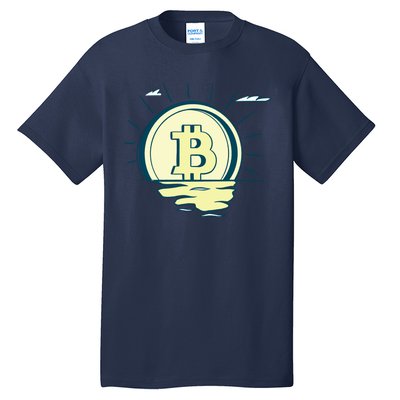 Retro Bitcoin Sunrise Tall T-Shirt