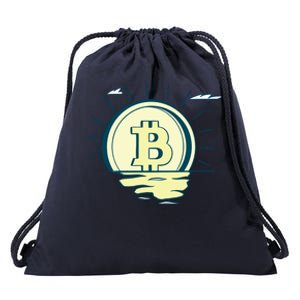 Retro Bitcoin Sunrise Drawstring Bag