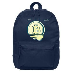 Retro Bitcoin Sunrise 16 in Basic Backpack