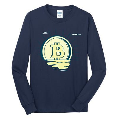 Retro Bitcoin Sunrise Tall Long Sleeve T-Shirt