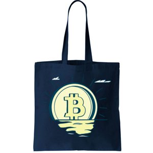 Retro Bitcoin Sunrise Tote Bag