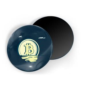 Retro Bitcoin Sunrise Magnet