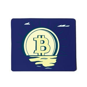 Retro Bitcoin Sunrise Mousepad