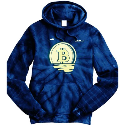 Retro Bitcoin Sunrise Tie Dye Hoodie