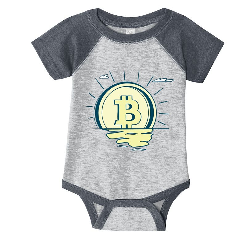 Retro Bitcoin Sunrise Infant Baby Jersey Bodysuit