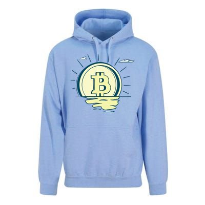 Retro Bitcoin Sunrise Unisex Surf Hoodie