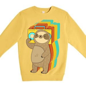 Retro Boombox Sloth Premium Crewneck Sweatshirt