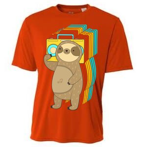 Retro Boombox Sloth Cooling Performance Crew T-Shirt