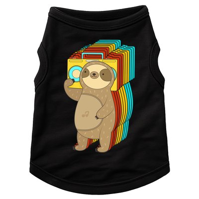 Retro Boombox Sloth Doggie Tank