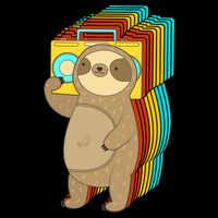 Retro Boombox Sloth Doggie Tank