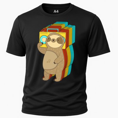 Retro Boombox Sloth Performance Shirt