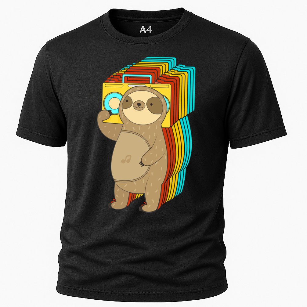 Retro Boombox Sloth Performance Shirt