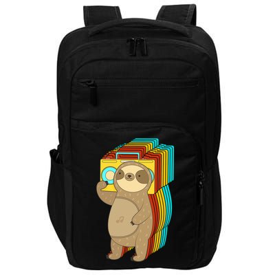 Retro Boombox Sloth Impact Tech Backpack