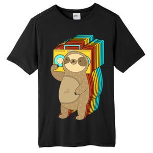 Retro Boombox Sloth Tall Fusion ChromaSoft Performance T-Shirt