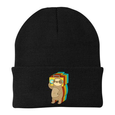 Retro Boombox Sloth Beanie