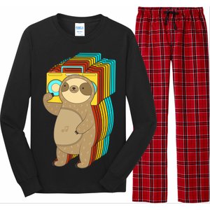 Retro Boombox Sloth Long Sleeve Pajama Set