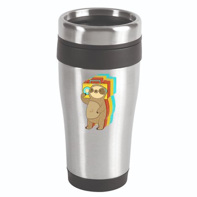 Retro Boombox Sloth 16oz Travel Tumbler