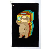 Retro Boombox Sloth Golf Towel