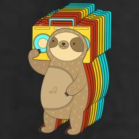Retro Boombox Sloth Golf Towel