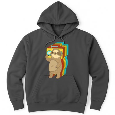 Retro Boombox Sloth Hoodie